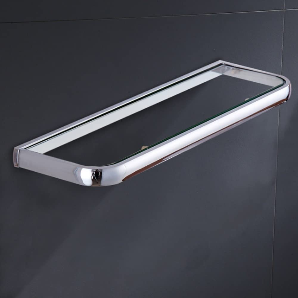Estantería De Cristal para Baño, Estantes De Pared, Vidrio Templado, Organizador De Almacenamiento para Ducha, Estante De Almacenamiento Colgante De Cobre Croma