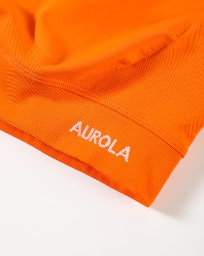 Image of AUROLA Influence Women Crop Top Short Sleeve Compression Workout T-Shirt | Raglan Short Sleeve Crop Top, High-Stretch Seamless Knit, Stay-Put Ribbed Underband, Soft Breathable Comfort