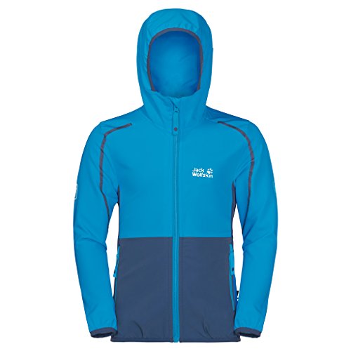 Preisvergleich Produktbild Jack Wolfskin Mädchen Turbulence Girls Elastisch Atmungsaktiv Windabweisend Wasserabweisend Outdoor Softshelljacke, Turquoise, 128
