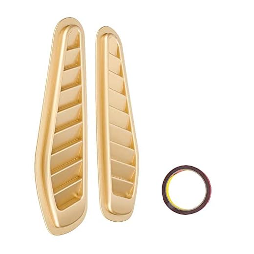 Motorhuvskåpa 33 x 11 cm Fordonsluftflöde på utsidan Inloppsskyddssida Dekorativt lock ABS plast Universal (guld)