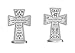 Pewter Godmother & Godfather Standing Message Cross Set (2 Pcs)