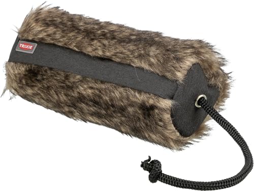 Dummy alimentaire TRIXIE en fourrure synthétique végétalienne - augmente l'envie de mordre - avec aide au lancer - pour nourriture humide et sèche - lavable à 40 C° - ø 6 × 20 cm - polyester - 32195