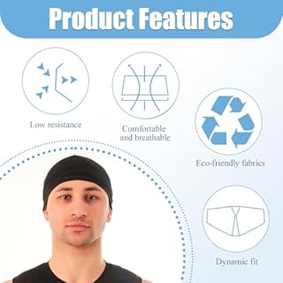 LLFYXM 3 Pezzi Sottocasco Bici Estivo, sotto Casco Moto Uomo Seta, Traspirante Cuffia da Ciclismo, Leggero Bandana Sportiva, Elastico Berretto Sport per Uomo e Donna