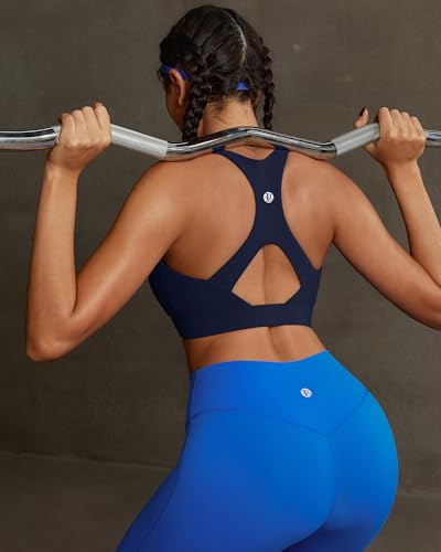 Image of RUNNING GIRL Sports Bras for Women High Support,Molded Cup Racerback Sports Bra with Sewn in Pads Workout Running Bra(WX3176Navy Blue,M)
