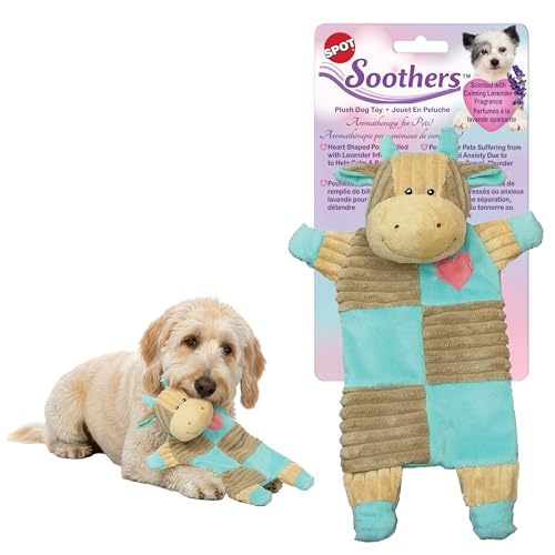 SPOT Soothers- Crinkle Paper Dog Toy-Separation Anxiety Toys for Dogs, Stuffing Free, Scented with Calming Lavender Fragrance Beads to Safely Calm & Relax Dogs and Puppies, 13in