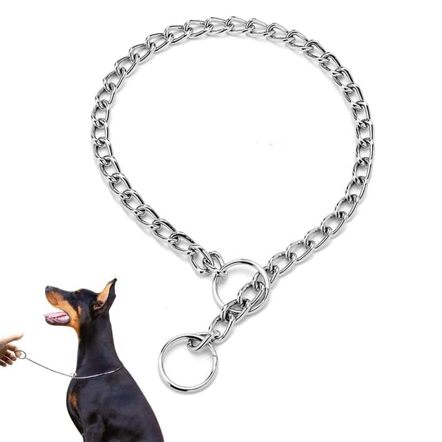 VIXDA Collares de Cadena de Entrenamiento para Perros de Metal para Perros pequeños, medianos y Grandes, Pitbull Bulldog, Collar Antideslizante Fuerte de Hierro Inoxidable para Perros