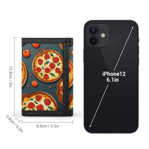 Pizza Food Trifold Wallet for Men - Money Clip Slim Wallets with Multiple Card Slots Minimalist Small Front Pocket Wallet for Everyday Carry2