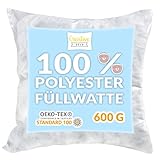 Creative Deco Füllwatte 600g | Antiallergisch | 95 C waschbar | Praktisches Füllmaterial für Kissen-Bezug und Teddy