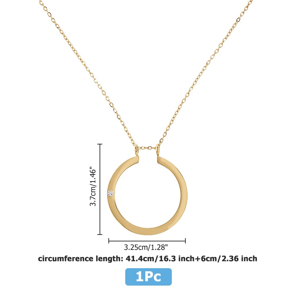 Collana per Donna 41.4cm In Acciaio Inossidabile Collane Matrimonio Fidanzamento Anello Pendente Collana Personalizzata Ciondolo Vintage per Donna Donna Moglie Oro