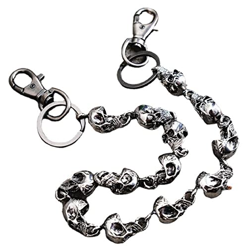 Andy's Orchids Wallet Chain, Punk Skull Jeans Decor Pants Chain Secure Travel Wallet Heavy Duty Link Coil Leash Jewelry