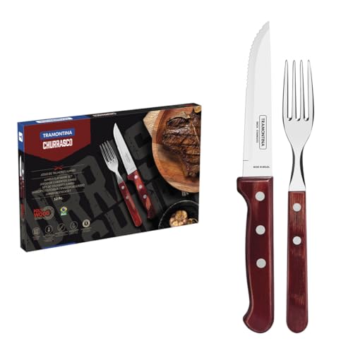 Tramontina Jogo 12 Peças Churrasco Inox Polywood Vermelho