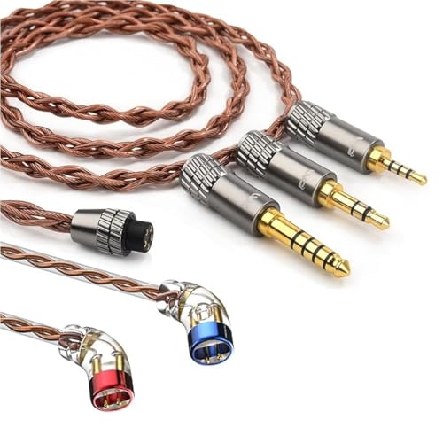 FAAEAL CVJ VS400 Earphone Cable with QDC/S/C Pin,OFC Upgrade Wire with Swappable Plug 2.5/4.4/3.5mm,Replacement Line for KZ ZSN Castor D-Fi Krila EDA TRN MT1 Headphone (S Pin+2.5/3.5/4.4mm Plugs)
