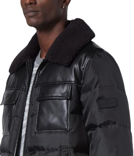 Image of Andrew Marc Men's Andrew Marc Men's Faux Leather Sherling Jacket