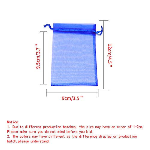 Image of Dealglad 50pcs Drawstring Organza Jewelry Candy Pouch Christmas Wedding Party Favor Gift Bags (3.5x4.5 inch, Royal Blue)
