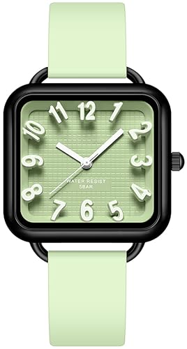 findtime ���f�B�[�X �r���v 3D�f�U�C�i�[ �r�b�O�A���r�A���� �X�N�G�A�_�C���� ���₷���r���v �J���t�� �O���[�� �V���R���X�g���b�v Reloj para Mujer, �O���[��, �J�W���A���B