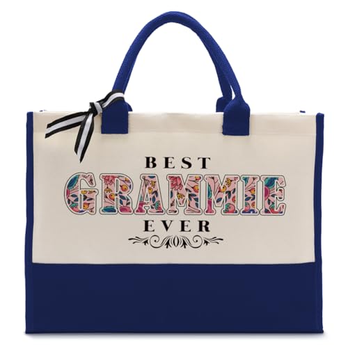 Cotton Canvas Tote Bag for Women, Canvas Tote Bag for Gifting, Tote Bag Gift for Grammi, Best Grammi Ever Gifts Travel Bag, Gifts for Grammi Beach Canvas Tote, Grammi Gift for Birthday Mother's Day C1
