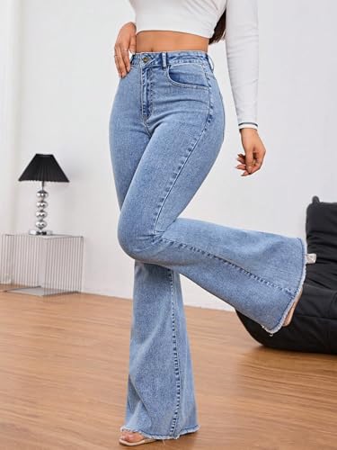 Image of KOTTY Women's High Waist Flared Fit Stretchable Denim Jeans for Casual