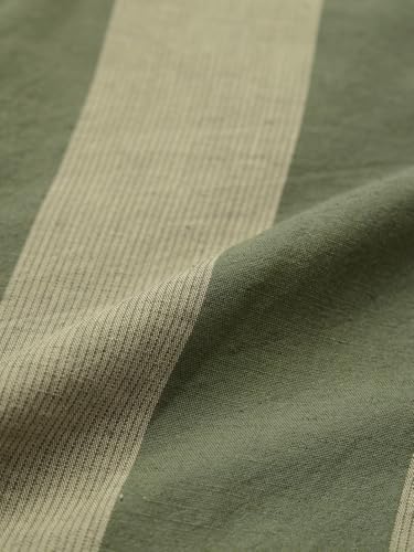 Image of The Souled Store Cotton Linen Stripes: Apricot Men and Boys Long Sleeves Collared Neck Orange Stripes Regular Fit Lightweight Comfortable Summer Cotton Linen Shirts