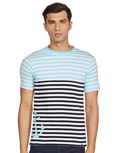 Amazon Brand – House & Shields Men’s Regular T-Shirt (H&S-T-CD1-D2_Blue Tint L)