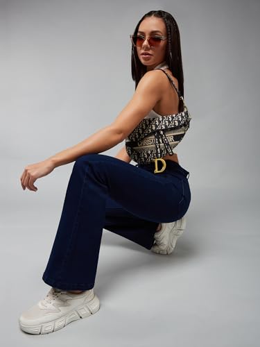 Image of Dolce Crudo Boot Cut High Rise Cropped Jeans for Women