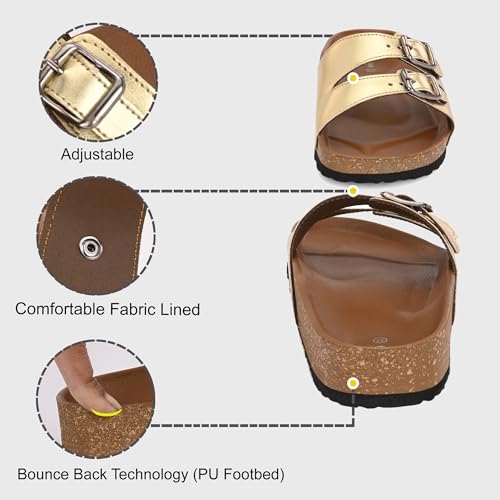 Image of Centrino Women's Berkin-Style Slip-On Sandals | Open Toe Design | Soft PU Footbed | Lightweight & Comfortable | Arch Support | On-Grip Sole | Casual Outdoor Wear (9228)