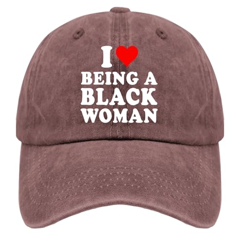 Karclau I Love Being A Black Woman Golf Hat Mens Outdoor Hat Wine Red Mens Hats Gifts for Women Cycling Caps