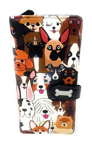 Shag Wear Puppy Dog Doggie Crowd Large Animal Wallet for Women and Teen Girls Vegan Faux Leather 7