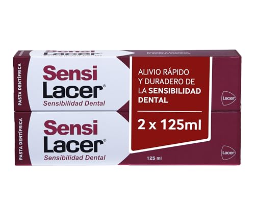 SENSILACER - Pasta Dentífrica Pack de 2 x 125 ml, Acción Desensibilizante, Efecto Rápido y Prolongado, Disminuye la Sensibilidad de los Dientes, Bajo Índice de Abrasividad