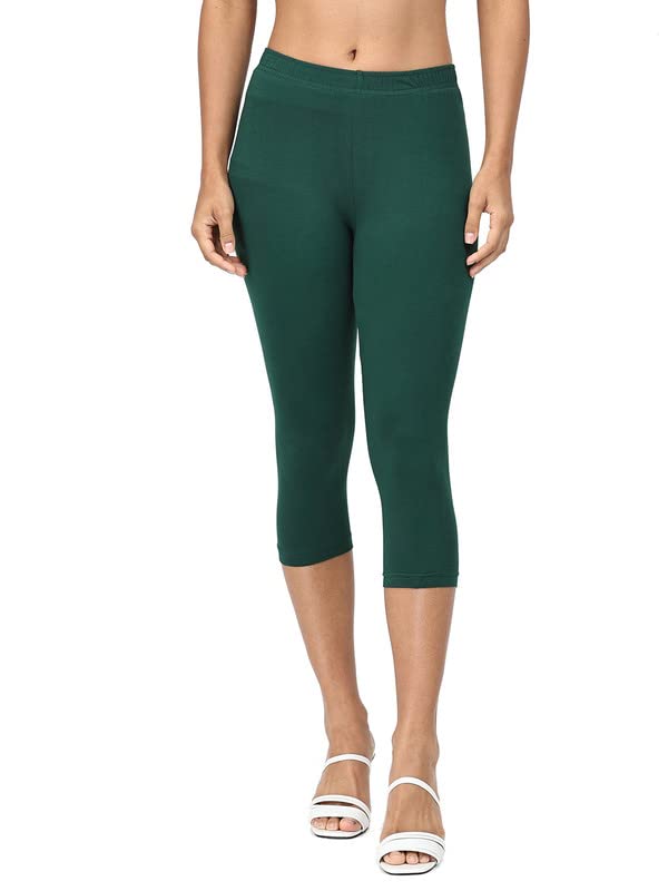 Image of Robinbosky Premium Stretchable Cotton Capri Legging for Women | Suitable for Formal wear & Casual wear | High-End Elastic Makes. The Leggings Squat Proof and Durable for Travel, Yoga, & Workout.
