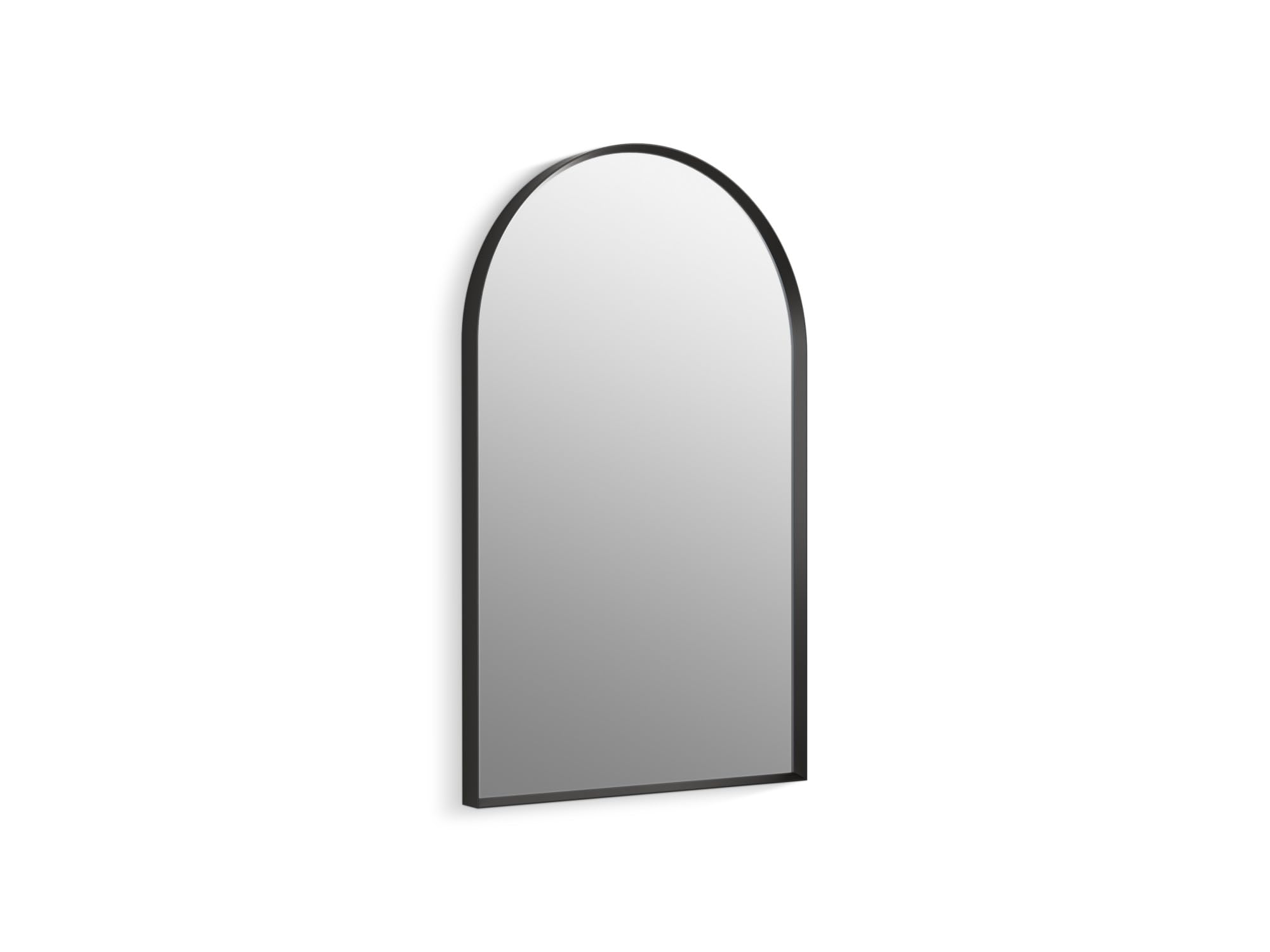 KOHLER Essential 20 in. X 32 in. Arch Framed Bathroom Vanity Mirror in Matte Black