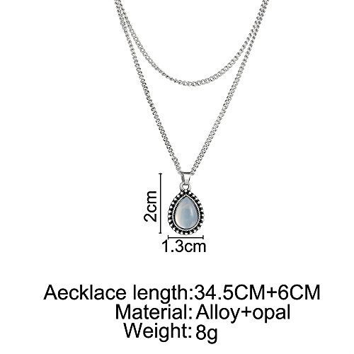 Simple Layered Bar Silver Drop Pendant Necklace Boho V Neck Women Accessories2