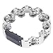 Tambourine Double Row Floral Design Percussion Jingles Hand Instrument for Party Performance (Silver)