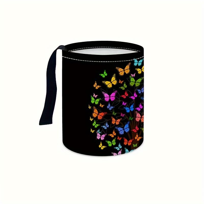 Image of Portable Reusable Waterproof Car Trash Bin, Multipurpose Vehicle Organizer, Road Trip Essentials (Butterfly)