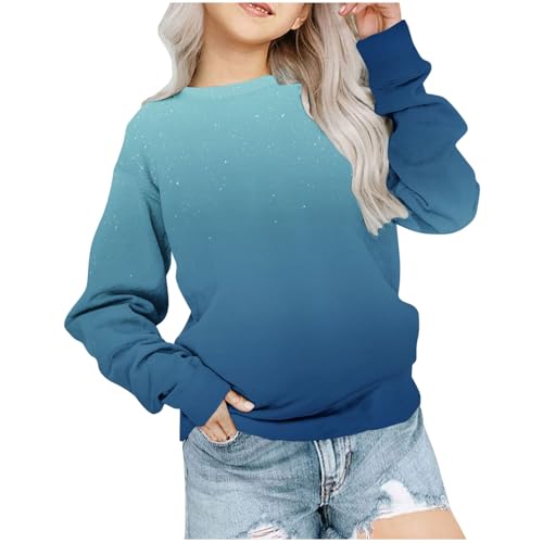 Girls Boys Gradient Crewneck Sweatshirt Cute Preppy Pullover Tops Long Sleeve Trendy Fall Clothes For Teen Girls 2025