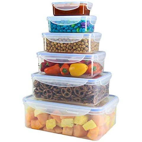 Nicole Home Collection 2067 Food Storage Containers with Nested Airtight Locking Lids | Pack of 6 Cover