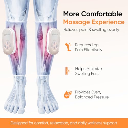 Image of Calf Massager | Hand Like Massage with Air Compression | Daily Use Leg Massager for Sore Muscle | 3 Modes | Improve Blood Circulation & Relieve Pain | Upto 3.5 Hrs work |1 Year Warranty