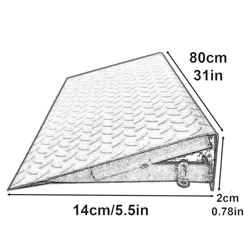 Rampa para bordillo de entrada resistente Heavy Duty 31" antideslizante para camiones, autos y sillas de ruedas (Negro, 14x2x80 cm / 5.5x0.78x31 in) miniatura 2