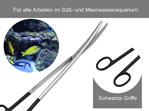 Aquarium-Terrarium-Schere- Pflanzenschere - 30 cm - Gebogen - Mikroverzahnung