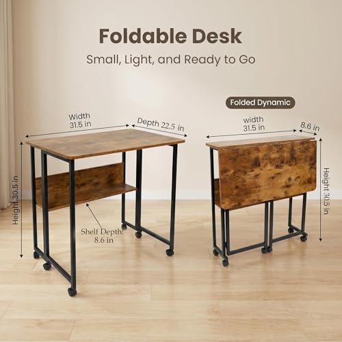 Table pliante pour bureau et chambre table d'ordinateur mobile et compacte