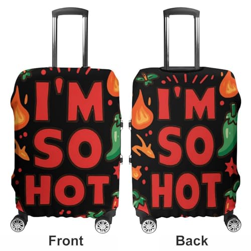 Chili Pepper I'm So Hot Luggage Covers Washable Travel Suitcase Cover Elastic Baggage Protector3