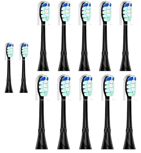 MYbrushnice Electric Toothbrush Replacement Heads Compatible with PERBOL?Replacement Brush Heads Only Compatible with PERBOL Model D12,10 Pack Black