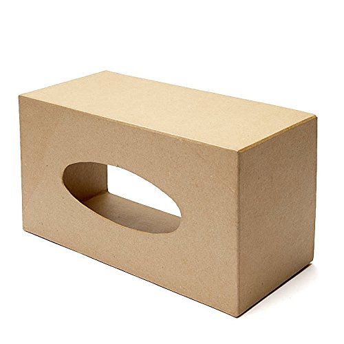 Unfinished Paper Mache Tissue Box Cover-(2 Covers) Papier Mache Kleenex or Facial Tissue Box Covers are Rectangular & are Ready to Decorate. Paint, Decoupage or Stencil by Factory Direct Craft