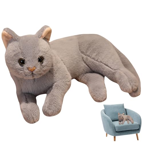 Pesoncarl Animal en Peluche de Chat réaliste, Chat en Peluche 12,6 Pouces Soft Realist Chat Jouet Mignon 3D Chat en Peluche