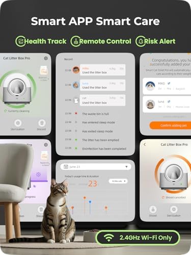 Bild 3 - Katzenklo Selbstreinigend Katzentoilette Groß XXL, Automatisches Katzenklo Elektrisches, APP-Steuerung, Selbstreinigendes Katzenklo für 2 Katzen Mehrere Katzen, TY-PRO