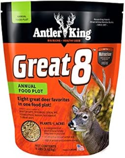 Antler King Great 8 Annual Food Plot | Eight Great Deer Favorites in One Food Plot High Protein & Palatable Energy | Plants 1/4 Acre