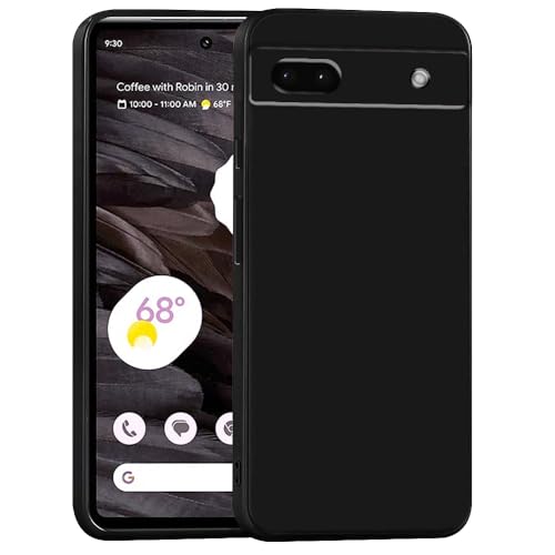 Image of amazon basics Mobile Cover for Google Pixel 7a 5G | Full Camera Protection | Premium Liquid Silicon Case | Flexible Bumper Case for Google Pixel 7a 5G (Black)