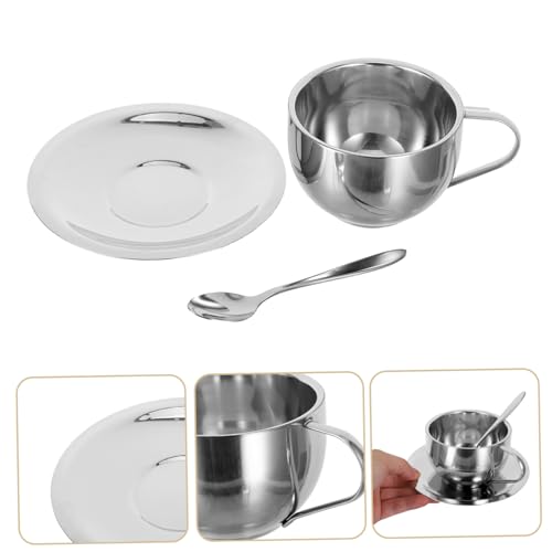Tasses à café inoxydable double paroi expresso mug isolant résistant empilable thé latte - 8