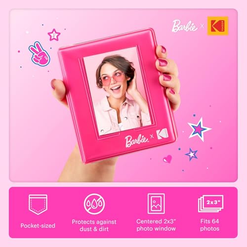 Image of Kodak x Barbie Printomatic Full-Color Instant Print Digital Camera Barbie Gift Bundle (Signature Style)+ Barbie Case, Photo Album, Sticker & Hanging Frames, 50 Stickers + Zink Paper (20 Sheets)