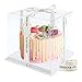 Hileyu Transparente Tortenschachtel Dessert Box Cake Box Transparent mit Deckel Doppelschicht-Tortenschachtel Kunststoff-Präsentationsboxen mit Sockel und Band Transparente Würfelschachteln 8 Inch