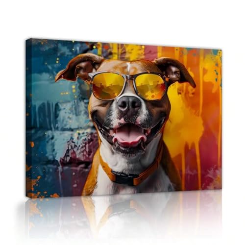 Tableau bouledogue graffiti 40x60cm pour mur blanc sans vie